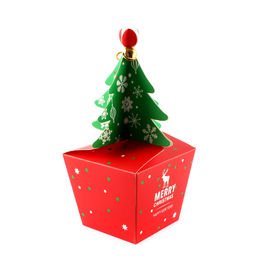 مضحك صناديق تغليف عيد الميلاد شجرة مربع شعار طباعة علب الهدايا الصغيرة