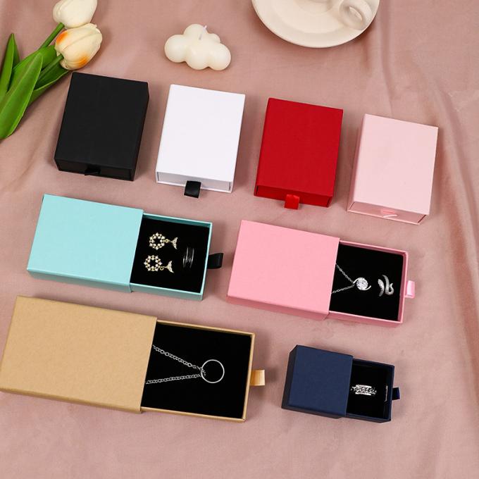 علبة التعبئة المخصصة للشعار السترة الورق المقوى مجوهرات صندوق التعبئة للقلادة الأقراط السوار خاتم حلقة مجوهرات 5
